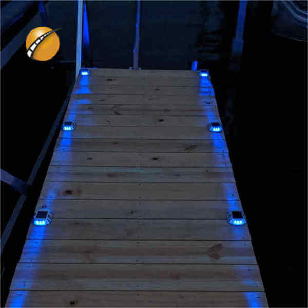 Solar Deck Lights Waterproof LED Road Stud Light 6 LED Dock 